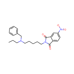 CCCN(CCCCCN1C(=O)c2ccc([N+](=O)[O-])cc2C1=O)Cc1ccccc1 ZINC000013738606