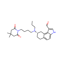 CCCN(CCCCN1C(=O)CC(C)(C)CC1=O)[C@H]1CCc2ccc3[nH]cc(C=O)c3c2C1 ZINC000013741767