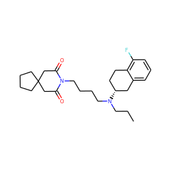 CCCN(CCCCN1C(=O)CC2(CCCC2)CC1=O)[C@@H]1CCc2c(F)cccc2C1 ZINC000013760023