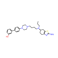 CCCN(CCCCN1CCN(c2ccc(-c3cccc(O)c3)cc2)CC1)[C@@H]1CCc2nc(N)sc2C1 ZINC000103253155