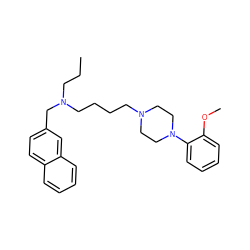 CCCN(CCCCN1CCN(c2ccccc2OC)CC1)Cc1ccc2ccccc2c1 ZINC000071329709