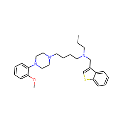 CCCN(CCCCN1CCN(c2ccccc2OC)CC1)Cc1csc2ccccc12 ZINC000071316435