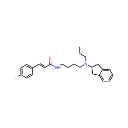 CCCN(CCCCNC(=O)/C=C/c1ccc(F)cc1)C1Cc2ccccc2C1 ZINC000474607640