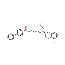 CCCN(CCCCNC(=O)c1ccc(-c2ccccc2)cc1)[C@@H]1CCc2c(Br)cccc2C1 ZINC000026153640