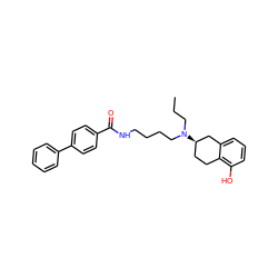 CCCN(CCCCNC(=O)c1ccc(-c2ccccc2)cc1)[C@@H]1CCc2c(O)cccc2C1 ZINC000029569213