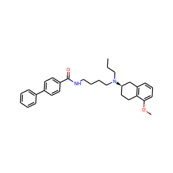 CCCN(CCCCNC(=O)c1ccc(-c2ccccc2)cc1)[C@@H]1CCc2c(cccc2OC)C1 ZINC000026144008