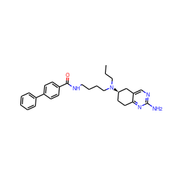 CCCN(CCCCNC(=O)c1ccc(-c2ccccc2)cc1)[C@@H]1CCc2nc(N)ncc2C1 ZINC000026645086