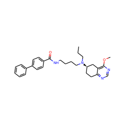 CCCN(CCCCNC(=O)c1ccc(-c2ccccc2)cc1)[C@@H]1CCc2ncnc(OC)c2C1 ZINC000026658083