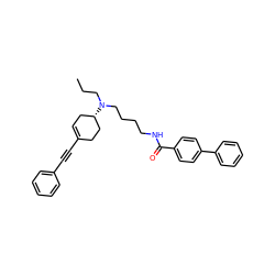 CCCN(CCCCNC(=O)c1ccc(-c2ccccc2)cc1)[C@H]1CC=C(C#Cc2ccccc2)CC1 ZINC000040940287