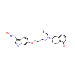 CCCN(CCCCOc1ccc2c(/C=N/O)cnn2c1)[C@H]1CCc2c(O)cccc2C1 ZINC001772642682