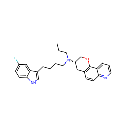 CCCN(CCCCc1c[nH]c2ccc(F)cc12)[C@@H]1COc2c(ccc3ncccc23)C1 ZINC000028821573