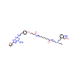 CCCN(CCCNC(=O)CCCCCCCNC(=O)CCCOc1ccc(CCNc2nc(N)n3nc(-c4ccco4)nc3n2)cc1)CCc1cccc2c1CC(=O)N2 ZINC000299860454