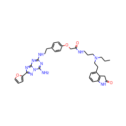 CCCN(CCCNC(=O)COc1ccc(CCNc2nc(N)n3nc(-c4ccco4)nc3n2)cc1)CCc1cccc2c1CC(=O)N2 ZINC000299860332