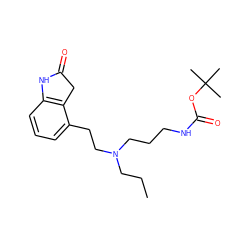 CCCN(CCCNC(=O)OC(C)(C)C)CCc1cccc2c1CC(=O)N2 ZINC000473126453