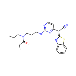 CCCN(CCCNc1nccc(/C(C#N)=C2\Nc3ccccc3S2)n1)C(=O)CC ZINC000036184569