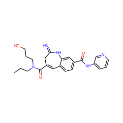 CCCN(CCCO)C(=O)C1=Cc2ccc(C(=O)Nc3cccnc3)cc2NC(=N)C1 ZINC001772586911