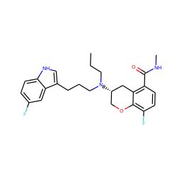 CCCN(CCCc1c[nH]c2ccc(F)cc12)[C@H]1COc2c(F)ccc(C(=O)NC)c2C1 ZINC000040847666