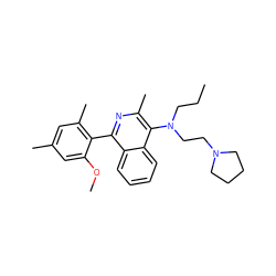 CCCN(CCN1CCCC1)c1c(C)nc(-c2c(C)cc(C)cc2OC)c2ccccc12 ZINC000029037824