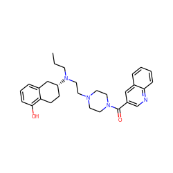 CCCN(CCN1CCN(C(=O)c2cnc3ccccc3c2)CC1)[C@@H]1CCc2c(O)cccc2C1 ZINC000043069212