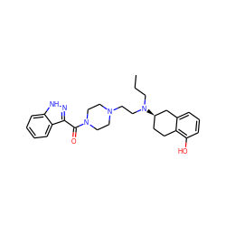 CCCN(CCN1CCN(C(=O)c2n[nH]c3ccccc23)CC1)[C@@H]1CCc2c(O)cccc2C1 ZINC000043122593