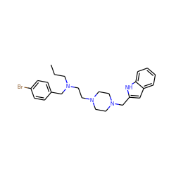 CCCN(CCN1CCN(Cc2cc3ccccc3[nH]2)CC1)Cc1ccc(Br)cc1 ZINC000473136284