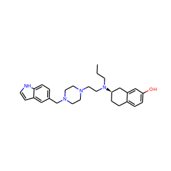 CCCN(CCN1CCN(Cc2ccc3[nH]ccc3c2)CC1)[C@@H]1CCc2ccc(O)cc2C1 ZINC000043021789