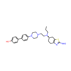 CCCN(CCN1CCN(c2ccc(-c3ccc(O)cc3)cc2)CC1)[C@@H]1CCc2nc(N)sc2C1 ZINC000103253143