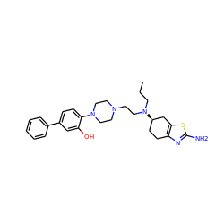 CCCN(CCN1CCN(c2ccc(-c3ccccc3)cc2O)CC1)[C@@H]1CCc2nc(N)sc2C1 ZINC000103253160