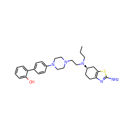 CCCN(CCN1CCN(c2ccc(-c3ccccc3O)cc2)CC1)[C@@H]1CCc2nc(N)sc2C1 ZINC000103253151