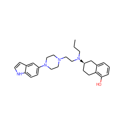 CCCN(CCN1CCN(c2ccc3[nH]ccc3c2)CC1)[C@@H]1CCc2c(O)cccc2C1 ZINC000095574730