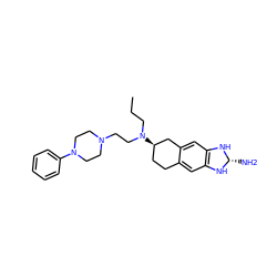 CCCN(CCN1CCN(c2ccccc2)CC1)[C@@H]1CCc2cc3c(cc2C1)N[C@H](N)N3 ZINC000096923976