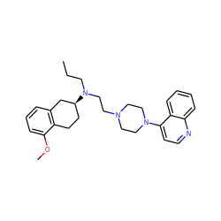 CCCN(CCN1CCN(c2ccnc3ccccc23)CC1)[C@H]1CCc2c(cccc2OC)C1 ZINC000045254521