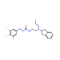 CCCN(CCNC(=O)/N=N/c1cc(F)c(F)c(F)c1)C1Cc2ccccc2C1 ZINC000473110544