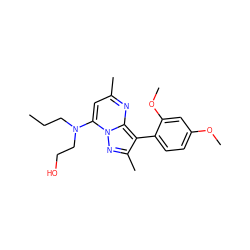 CCCN(CCO)c1cc(C)nc2c(-c3ccc(OC)cc3OC)c(C)nn12 ZINC000027186629