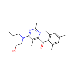 CCCN(CCO)c1nc(C)nc(C(=O)c2c(C)cc(C)cc2C)c1C ZINC000028360877