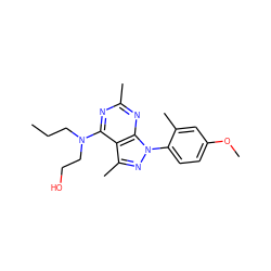 CCCN(CCO)c1nc(C)nc2c1c(C)nn2-c1ccc(OC)cc1C ZINC000045245602