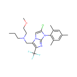 CCCN(CCOC)Cc1c(C(F)(F)F)nc2n(-c3c(C)cc(C)cc3C)c(Cl)cn12 ZINC000049792376