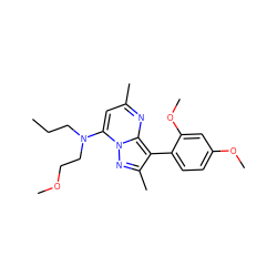 CCCN(CCOC)c1cc(C)nc2c(-c3ccc(OC)cc3OC)c(C)nn12 ZINC000002006257