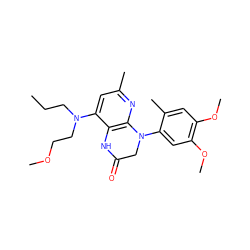 CCCN(CCOC)c1cc(C)nc2c1NC(=O)CN2c1cc(OC)c(OC)cc1C ZINC000014975063