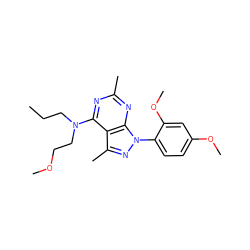 CCCN(CCOC)c1nc(C)nc2c1c(C)nn2-c1ccc(OC)cc1OC ZINC000045315162