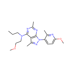 CCCN(CCOC)c1nc(C)nc2c1c(C)nn2-c1ccc(OC)nc1C ZINC000045257163