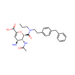 CCCN(CCc1ccc(Cc2ccccc2)cc1)C(=O)[C@@H]1OC(C(=O)O)=C[C@H](N)[C@H]1NC(C)=O ZINC000013778791