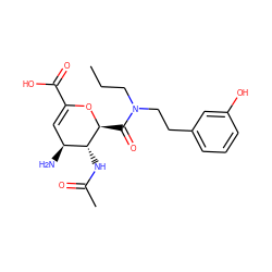 CCCN(CCc1cccc(O)c1)C(=O)[C@@H]1OC(C(=O)O)=C[C@H](N)[C@H]1NC(C)=O ZINC000013778784