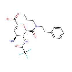 CCCN(CCc1ccccc1)C(=O)[C@@H]1OC(C(=O)O)=C[C@H](N)[C@H]1NC(=O)C(F)(F)F ZINC000003933030