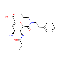 CCCN(CCc1ccccc1)C(=O)[C@@H]1OC(C(=O)O)=C[C@H](N)[C@H]1NC(=O)CC ZINC000003933033