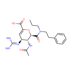 CCCN(CCc1ccccc1)C(=O)[C@@H]1OC(C(=O)O)=C[C@H](N=C(N)N)[C@H]1NC(C)=O ZINC000013778752