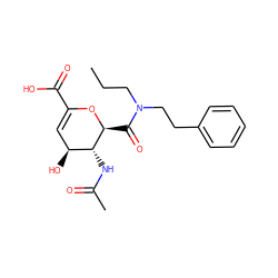 CCCN(CCc1ccccc1)C(=O)[C@@H]1OC(C(=O)O)=C[C@H](O)[C@H]1NC(C)=O ZINC000027744743