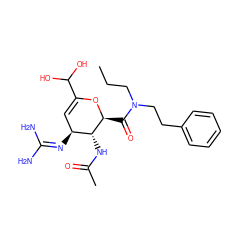 CCCN(CCc1ccccc1)C(=O)[C@@H]1OC(C(O)O)=C[C@H](N=C(N)N)[C@H]1NC(C)=O ZINC000013802904