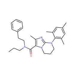 CCCN(CCc1ccccc1)C(=O)c1c(C)nc2n1CCCN2c1c(C)cc(C)cc1C ZINC000049046686