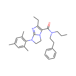 CCCN(CCc1ccccc1)C(=O)c1c(CC)nc2n1CCN2c1c(C)cc(C)cc1C ZINC000028347560